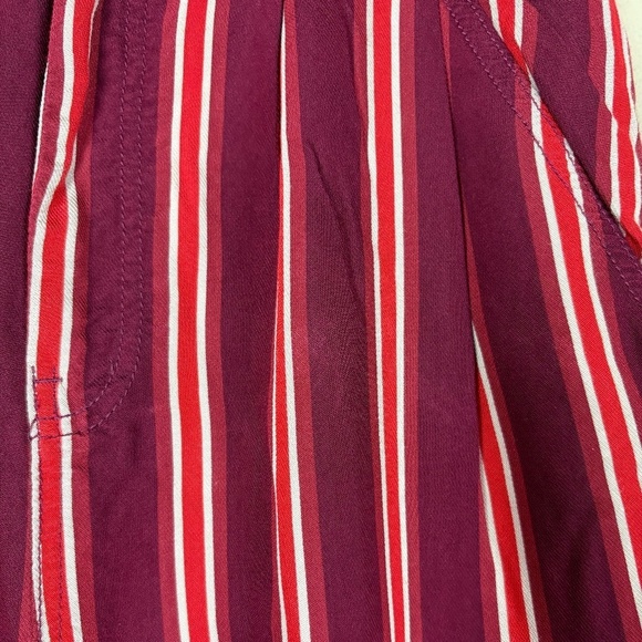 Free People Red/Burgundy/Cream Striped Pants; Size 6 - Picture 11 of 12